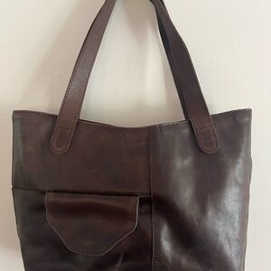 Elegant Brown Leather Tote Bag